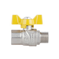 Кран кульовий 1/2" внутрішня * 1/2 зовнішня (для газу) метелик