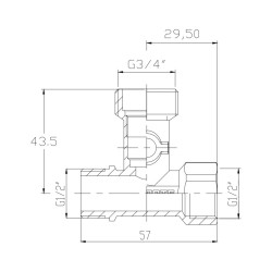 Кран приладовий кульовий SD Forte 1/2"х3/4"х1/2" SF186W152015 Кран приладовий кульовий SD Forte 1/2"х3/4"х1/2" SF186W152015