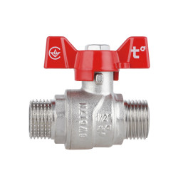 Кран кульовий 1/2" зовнішня * 1/2" зовнішня (для води) метелик Forte Кран кульовий 1/2" зовнішня * 1/2" зовнішня (для води) метелик Forte