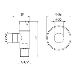 Кран приладовий SD Forte 1\2"х3\4" ручка "коло" SF342W1520 Кран приладовий SD Forte 1\2"х3\4" ручка "коло" SF342W1520
