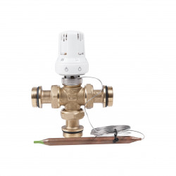 Вентиль триходовий зонний,термостат. з термоголівкою, занур.датч. 1"з. №324 Icma