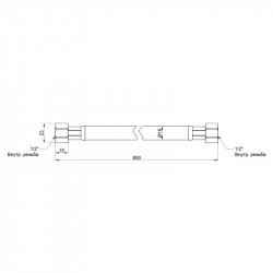 Шланг для газу Thermo Alliance Standart чорний 1/2" ВВ 50 см SD91G50