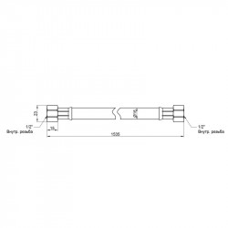 Шланг для газу Thermo Alliance Standart чорний 1/2" ВВ 150 см SD91G150