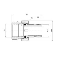 Згін "Американка" Thermo Alliance Forte 2" прямий SF190W50 Згін "Американка" Thermo Alliance Forte 2" прямий SF190W50