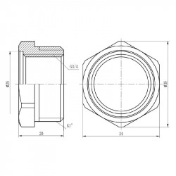 Футорка Thermo Alliance Forte 1"х3/4" ЗВ SF3742520 Футорка Thermo Alliance Forte 1"х3/4" ЗВ SF3742520