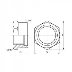 Футорка Thermo Alliance Forte 1" 1/4х3/4" ЗВ SF3743220 Футорка Thermo Alliance Forte 1" 1/4х3/4" ЗВ SF3743220
