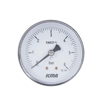 Манометр Icma 1/4" 0-6 бар, заднє підключення №243 Манометр Icma 1/4" 0-6 бар, заднє підключення №243