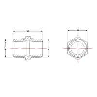 Ніпель чавунний 1" зовнішня * 1" зовнішня