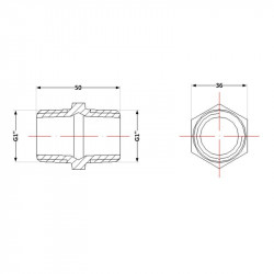 Ніпель чавунний 1" ЗР Ніпель чавунний 1" ЗР