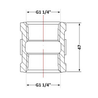 Муфта чавунна 1" 1/4 ВР Муфта чавунна 1" 1/4 ВР