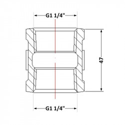 Муфта чавунна 1" 1/4 ВР