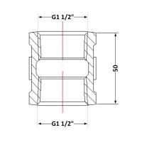 Муфта чавунна 1" 1/2 ВР