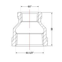 Муфта чавунна 1" 1/2х1" ВР