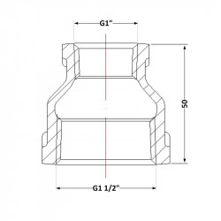 Муфта чавунна 1" 1/2х1" ВР