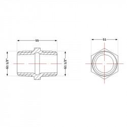 Ніпель чавунний 1" 1/2 ЗР Ніпель чавунний 1" 1/2 ЗР