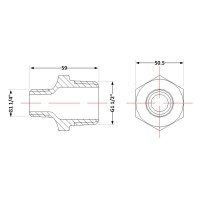 Ніпель чавунний 1" 1/2х1" 1/4 ЗР