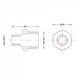 Ніпель чавунний 1" 1/2х1" 1/4 ЗР Ніпель чавунний 1" 1/2х1" 1/4 ЗР