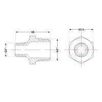 Ніпель чавунний 2"х1" ЗР