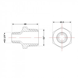 Ніпель чавунний 2"х1" 1/4 ЗР Ніпель чавунний 2"х1" 1/4 ЗР