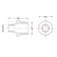 Ніпель чавунний 2"х1" 1/2 ЗР Ніпель чавунний 2"х1" 1/2 ЗР