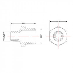 Ніпель чавунний 2"х1" 1/2 ЗР Ніпель чавунний 2"х1" 1/2 ЗР