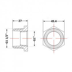 Футорка чавунна 1" 1/2х1" ЗР Футорка чавунна 1" 1/2х1" ЗР