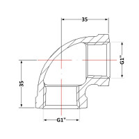Кут чавунний 1" ВР Кут чавунний 1" ВР