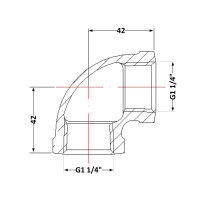 Кут чавунний 1" 1/4 ВР Кут чавунний 1" 1/4 ВР