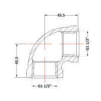 Кут чавунний 1" 1/2 ВР Кут чавунний 1" 1/2 ВР