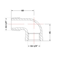 Кут чавунний 1" 1/4 ЗР Кут чавунний 1" 1/4 ЗР