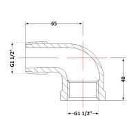 Кут чавунний 1" 1/2 ЗР Кут чавунний 1" 1/2 ЗР