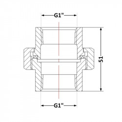 Згін "Американка" чавунний 1" ВР