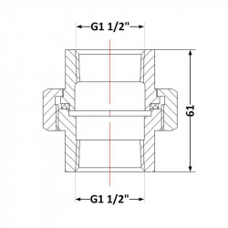 Згін "Американка" чавунний 1" 1/2 ВР
