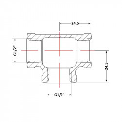 Трійник чавунний 1/2" ВР Трійник чавунний 1/2" ВР