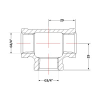 Трійник чавунний 3/4" ВР