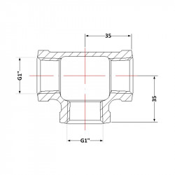 Трійник чавунний 1" ВР Трійник чавунний 1" ВР