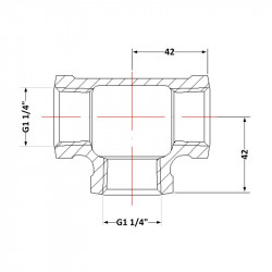 Трійник чавунний 1" 1/4 ВР Трійник чавунний 1" 1/4 ВР