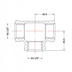 Трійник чавунний 1" 1/2 ВР Трійник чавунний 1" 1/2 ВР