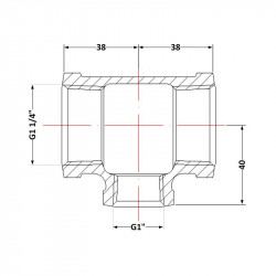 Трійник чавунний 1" 1/4х1"х1" 1/4 ВР Трійник чавунний 1" 1/4х1"х1" 1/4 ВР