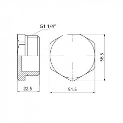 Заглушка чавунна радіаторна 1" 1/4 ЗР ліва
