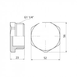 Заглушка чавунна радіаторна 1" 1/4 ЗР права