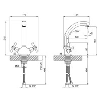 Змішувач для кухні Lidz Lamb 272F двохвентильний LDLAM272FCRM22018 Chrome Змішувач для кухні Lidz Lamb 272F двохвентильний LDLAM272FCRM22018 Chrome