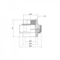 Згін "Американка" PPR Thermo Alliance 25х3/4" ВР Згін "Американка" PPR Thermo Alliance 25х3/4" ВР