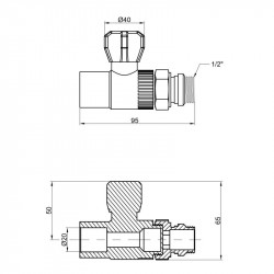 Кран кульовий радіаторний PPR Thermo Alliance 20х1/2" прямий Кран кульовий радіаторний PPR Thermo Alliance 20х1/2" прямий