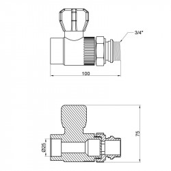 Кран кульовий радіаторний PPR Thermo Alliance 25х3/4" прямий Кран кульовий радіаторний PPR Thermo Alliance 25х3/4" прямий