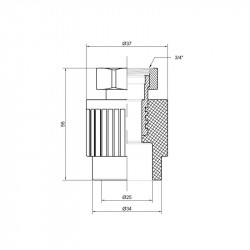 Муфта PPR Thermo Alliance з накидною гайкою 25х3/4"