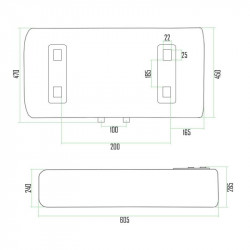 Водонагрівач електричний Thermo Alliance 30 л плоский горизонтальний, мокрий ТЕН 2 кВт (0,8+1,2) DT30H20G(PD)