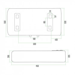 Водонагрівач електричний Thermo Alliance 100 л плоский горизонтальний, мокрий ТЕН 2 кВт (0,8+1,2) DT100H20G(PD)