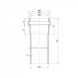 Труба PPR каналізаційна TA Sewage 50х2, 0,15 м Труба PPR каналізаційна TA Sewage 50х2, 0,15 м