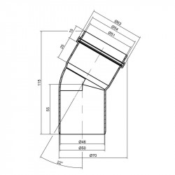 Коліно PPR каналізаційне TA Sewage 50, 22° Коліно PPR каналізаційне TA Sewage 50, 22°